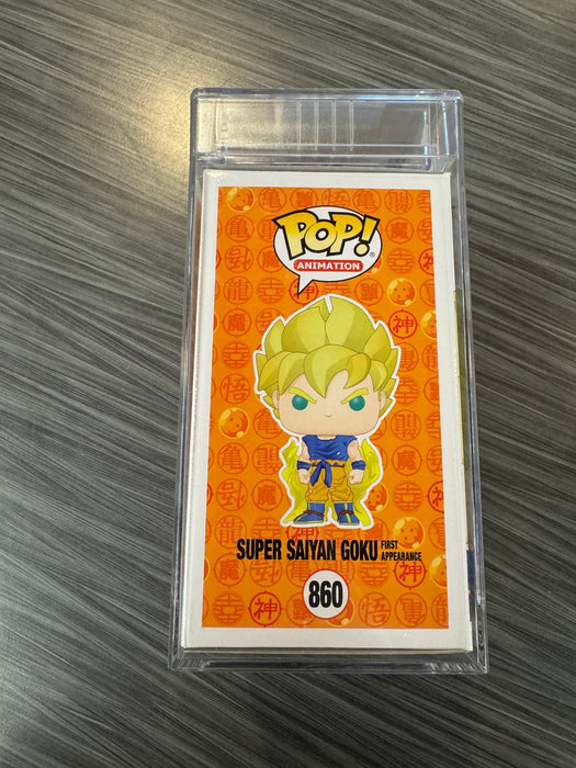 Funko POP! Animation: Dragon Ball Z - Super Saiyan Goku First Appearance (GiTD)(Special Edition)(Signed/PSA Encapsulated/Sean Schemmel) #860