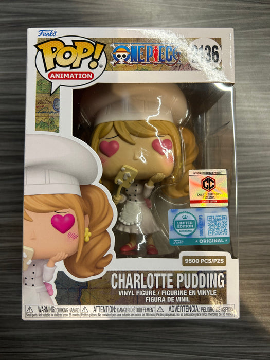 Funko POP! Animation: One Piece - Charlotte Pudding (Funko Sticker/Pre-Release Chalice)(Damaged Box) #2136