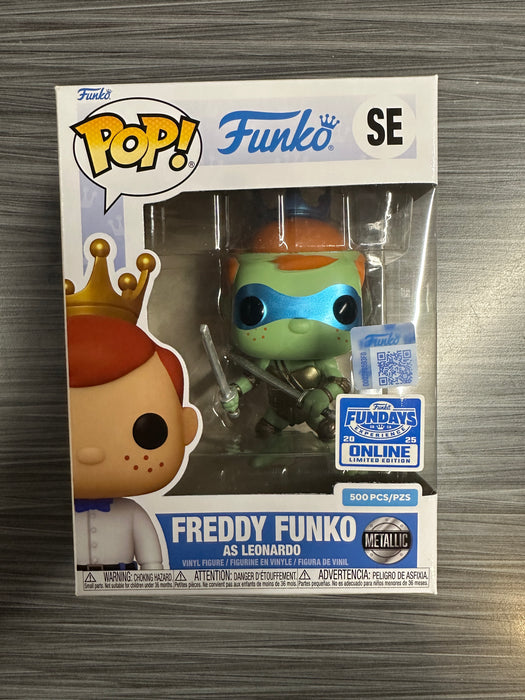 Funko POP! Funko: Freddy Funko As Leonardo (2025 Fundays Online 500 PCS)(Metallic)(Damaged Box) #SE