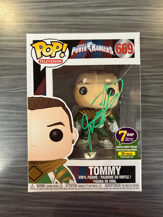 Funko POP! Television: Power Rangers - Tommy [Metallic](7BAP 35pcs)(Signed/Jason David Frank/JSA)(Damaged Box) #669