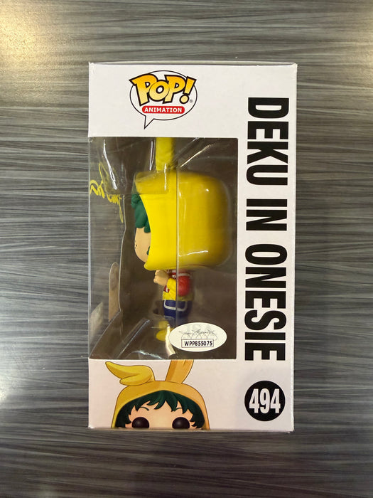 Funko POP! Animation: My Hero Academia - Deku In Onesie (GameStop)(7BAP 10pcs)(Signed/Justin Briner/JSA) #494