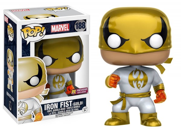 Funko POP! Marvel: Marvel - Iron Fist[Gold](PX Preview)(Damaged Box) #188