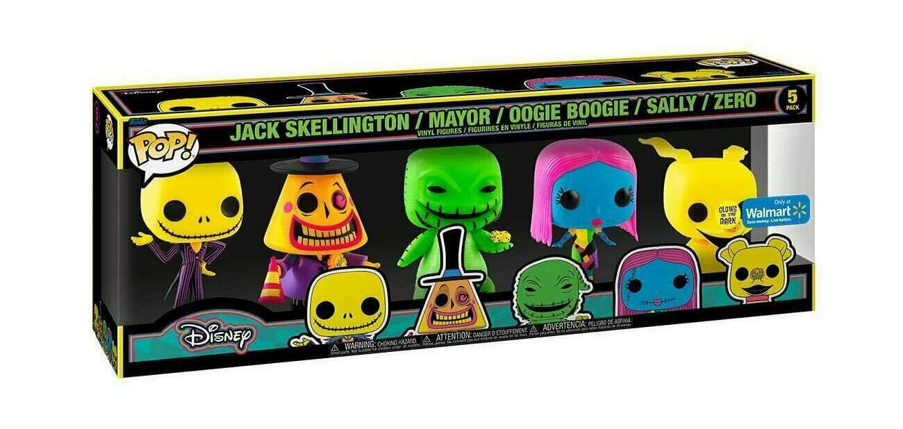 Funko POP! Disney: Jack Skellington / Mayor / Oogie Boogie / Sally / Zero (GiTD)(Walmart)(Damaged Box) [5-Pack]
