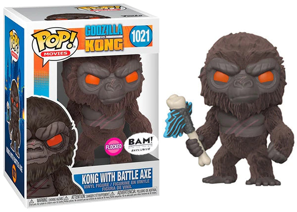 Funko POP! Movies: Godzilla vs. Kong - Kong w/ Battle Axe (Flocked)(BAM!)(Damaged Box) #1021