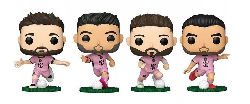 Funko POP! MLS: Inter Miami CF - Lionel Messi/ Luis Suarez/ Jordi Alba/ Sergio Busquets (Funko Sticker/Funko)[4Pack]