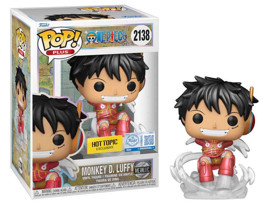 Funko POP! Plus Animation: One Piece - Monkey D. Luffy [Egghead](Metallic)(Funko Sticker/Hot Topic) #2138