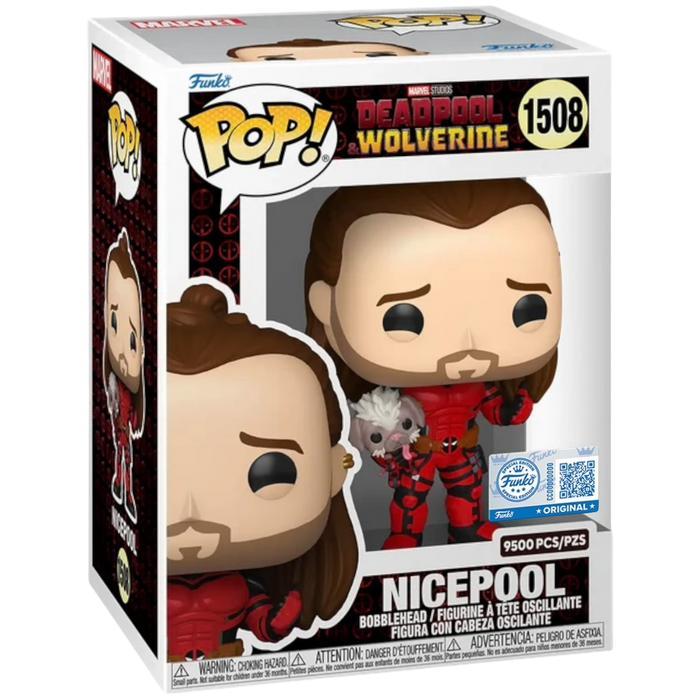 Funko POP! Marvel: Deadpool & Wolverine - Nicepool (Funko Sticker)(9500 Pcs)(Damaged Box) #1508