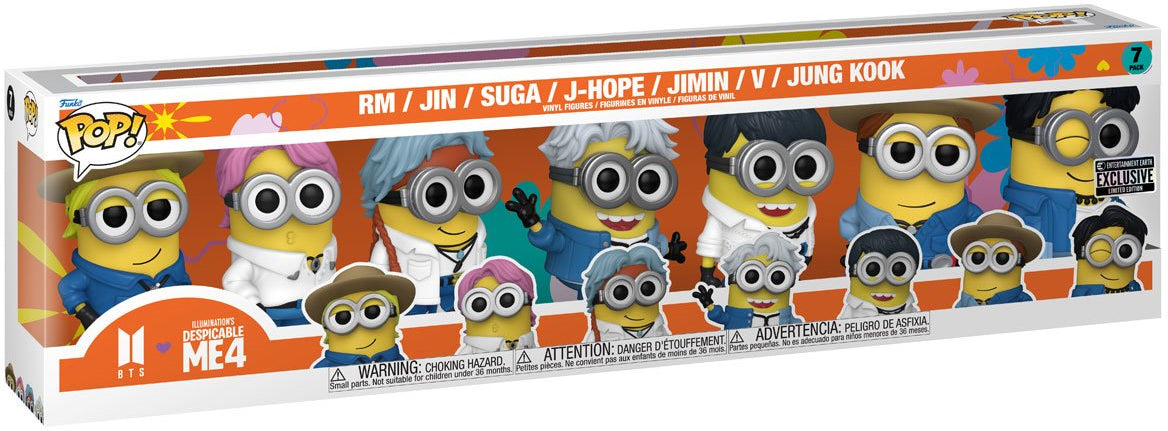 Funko POP! Rocks: Minions x BTS - RM / Jin / Suga / J-Hope / Jimin / V / Jung Kook (Entertainment Earth) [7-Pack]