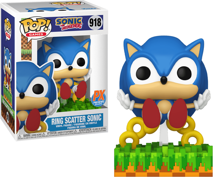 Funko POP! Games: Sonic The Hedgehog - Ring Scatter Sonic (PX Previews) #918