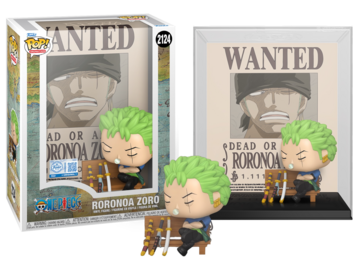 Funko POP! Animation: One Piece - Roronoa Zoro [Wanted Poster] (Funko Sticker/ Funko)(Damaged Box) #2124