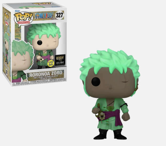 Funko POP! Animation: One Piece - Roronoa Zoro (GiTD)(Kody Trading)(Damaged Box) #327