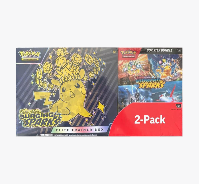 Pokémon TCG Scarlet & Violet Surging Sparks Costco 2-Pack Elite Trainer Box & Booster Bundle