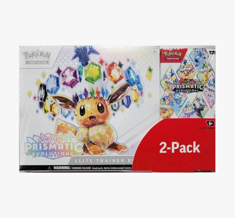 Pokémon Scarlet & Violet Prismatic Evolutions Costco 2-Pack Elite Trainer Box & Booster Bundle