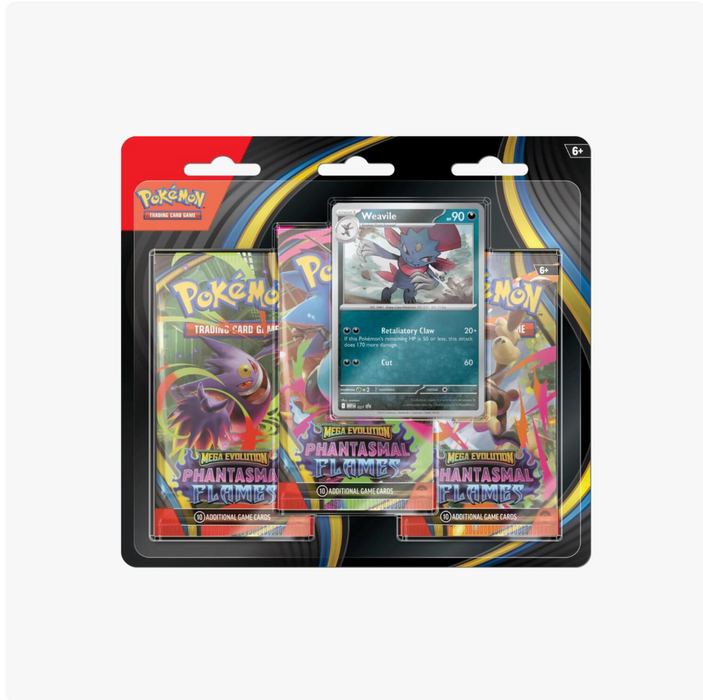 Pokémon Mega Evolution Phantasmal Flames 3 Pack Blister [Random Art Selected]