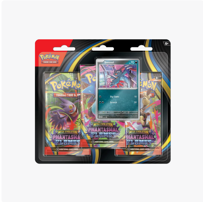 Pokémon Mega Evolution Phantasmal Flames 3 Pack Blister [Random Art Selected]