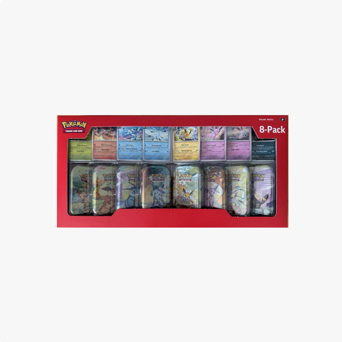 Pokémon Scarlet & Violet Prismatic Evolutions Costco 8 Mini Tin Bundle