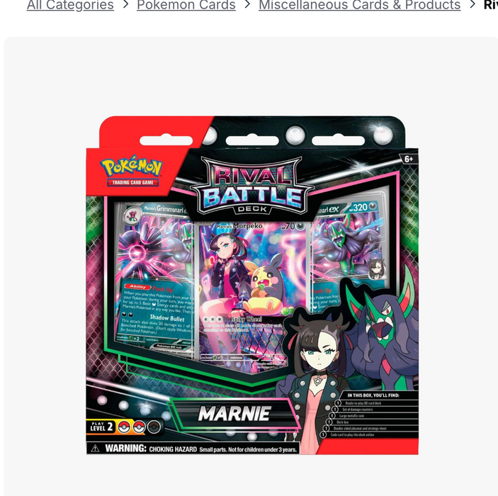 Pokémon TCG Rival Battle Deck Box [Marnie's Morpeko]