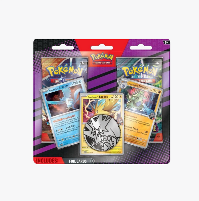 Pokémon TCG Team Rocket's Articuno & Zapdos & Tyranitar 2 Pack Blister