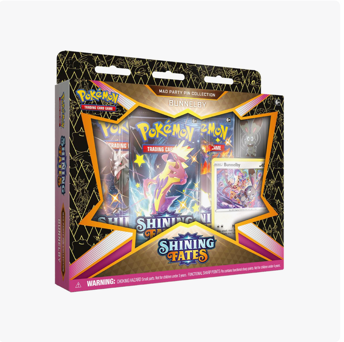 Pokemon TCG Sword & Shield Shining Fates Mad Party Pin Collection [Bunnelby]