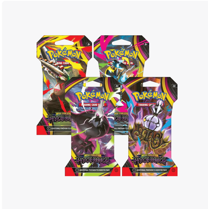 Pokémon TCG Mega Evolution Pitch Black Sleeved Booster Pack Art Bundle [Set of 4]