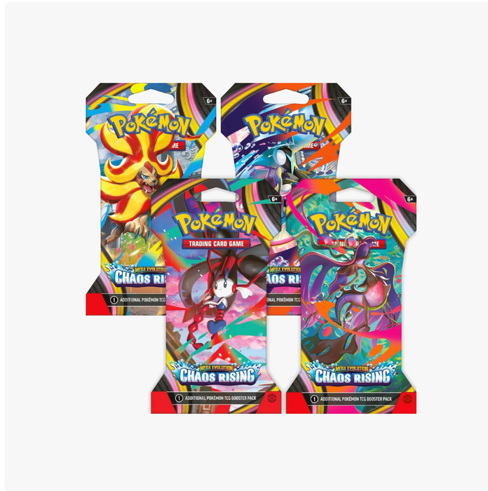 Pokémon TCG Mega Evolution Chaos Rising Sleeved Booster Pack Art Bundle [Set of 4]