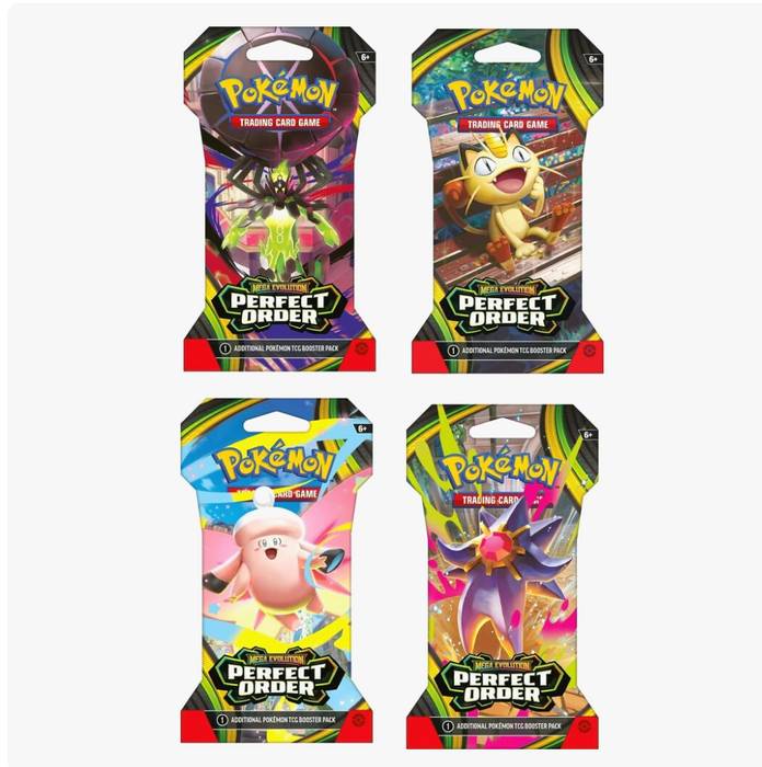 Pokémon TCG Mega Evolution Perfect Order Sleeved Booster Pack Art Bundle [Set of 4]