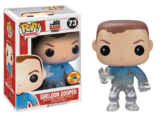 Funko POP! Television: The Big Bang Theory - Sheldon Cooper [Star Trek Transporting] (2013 SDCC 1008 PCS)(Damaged Box*) #73