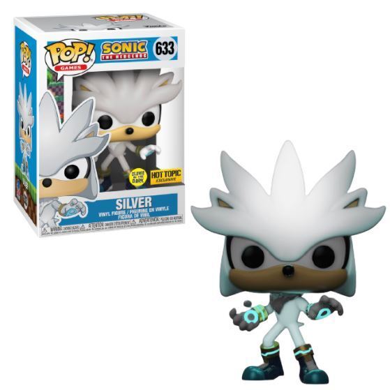 Funko POP! Games: Sonic The Hedgehog - Silver (GiTD)(Hot Topic)(Damaged Box) #633