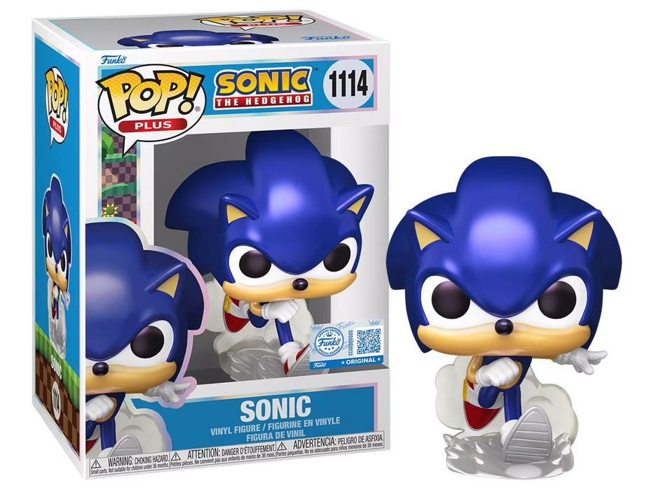 Funko POP! Plus Games: Sonic The Hedgehog - Sonic [Pearlescent] (Entertainment Earth/Funko Sticker) #1114