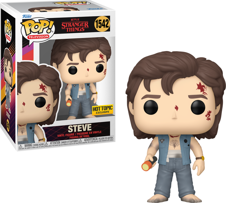Funko POP! Television: Stranger Things - Steve [Battle Damaged] (Hot Topic)(Damaged Box) #1542