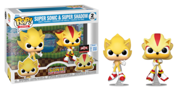 Funko POP! Games: Sonic the Hedgehog - Super Sonic & Super Shadow (Flocked)(TargetCon)(Damaged Box)[2-Pack]