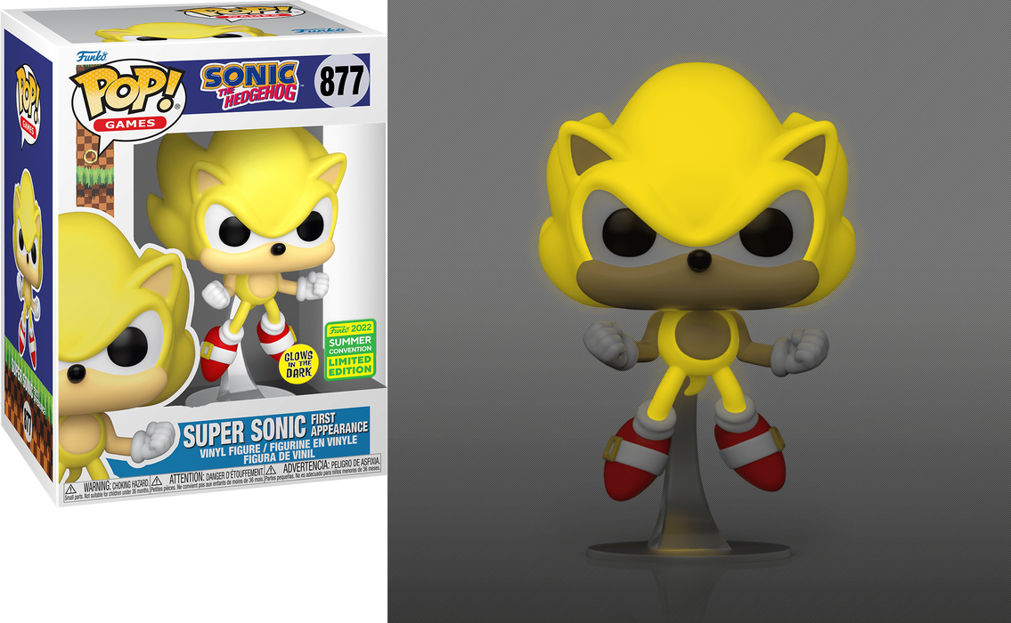 Funko POP! Games: Sonic the Hedgehog - Super Sonic [First Appearance](GiTD)(2022 Summer Convention)(Damaged Box) #877