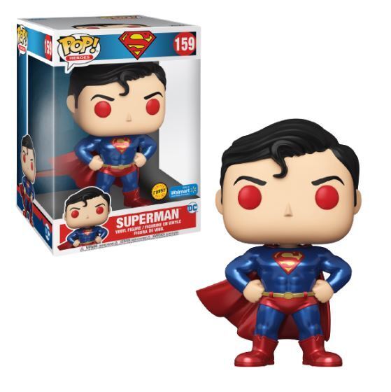 Funko POP! Heroes: DC Superman - Superman (Walmart Missing Sticker)(CHASE)[10 Inch](Damaged Box)  #159