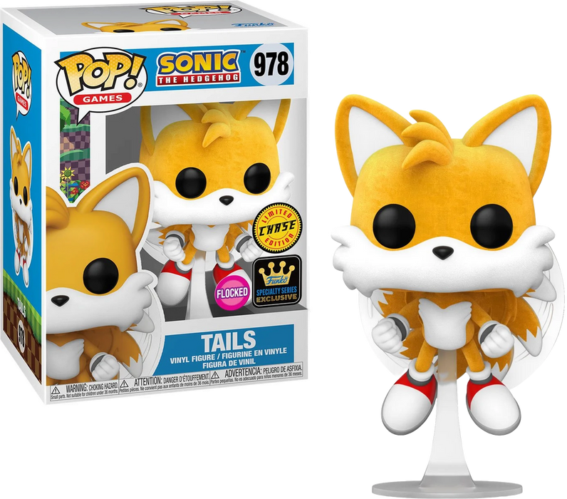 Funko POP! Games: Sonic The Hedgehog - Tails [Flocked] (Specialty Series)(CHASE) #978