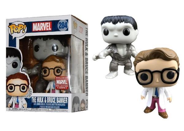 Funko POP! Marvel: The Hulk & Bruce Banner (Marvel Collector Corps)(Damaged Box) #284