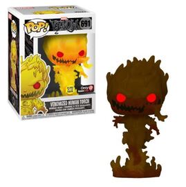 Funko POP! Marvel: Venom - Venomized Human Torch (GiTD)(GameStop)(Damaged Box) #691