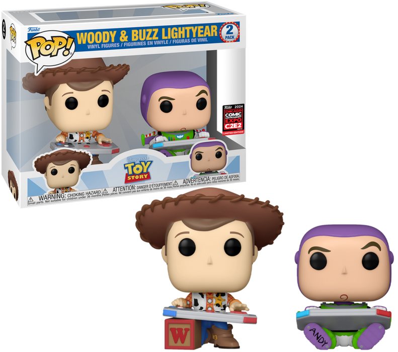Funko POP! Disney: Toy Story - Woody & Buzz Lightyear (2024 Chicago Comic Expo [C2E2]) [2-Pack](Damaged Box)