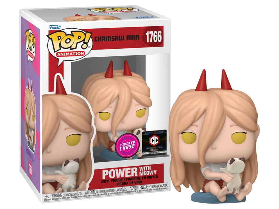 Funko POP! Animation: Chainsaw Man - Power [with meowy](CHASE Flocked)(Chalice) #1766