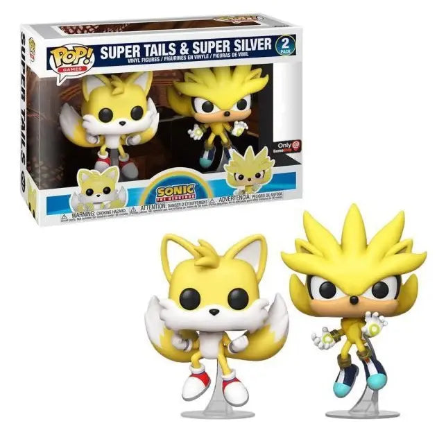 Funko POP! Games: Sonic The Hedgehog - Super Tails & Super Silver (GameStop)(Damaged Box)  2Pack