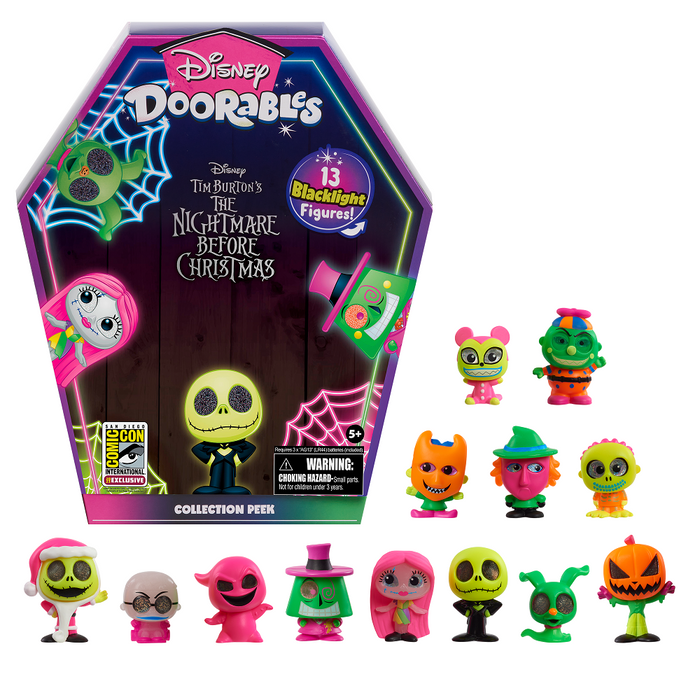 Disney Doorables Nightmare Before Christmas Blacklight 13 Pc 2023 SDCC