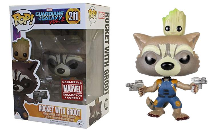 Funko POP! Guardians of Galaxy 2 - Rocket with Groot (Marvel Corps)(Damaged Box) #211