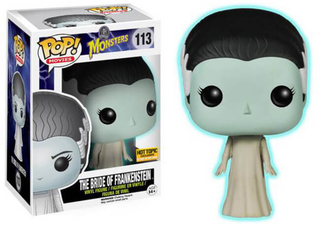 Funko POP! Movies: Monsters - The Bride of Frankenstein (GiTD)(Hot Topic)(Damaged Box) #113