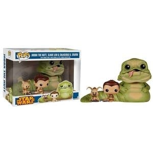 Funko POP! Star Wars: Jabba The Hutt, Slave Leia & Salacious B. Crumb (Damaged Box)[3 Pack]