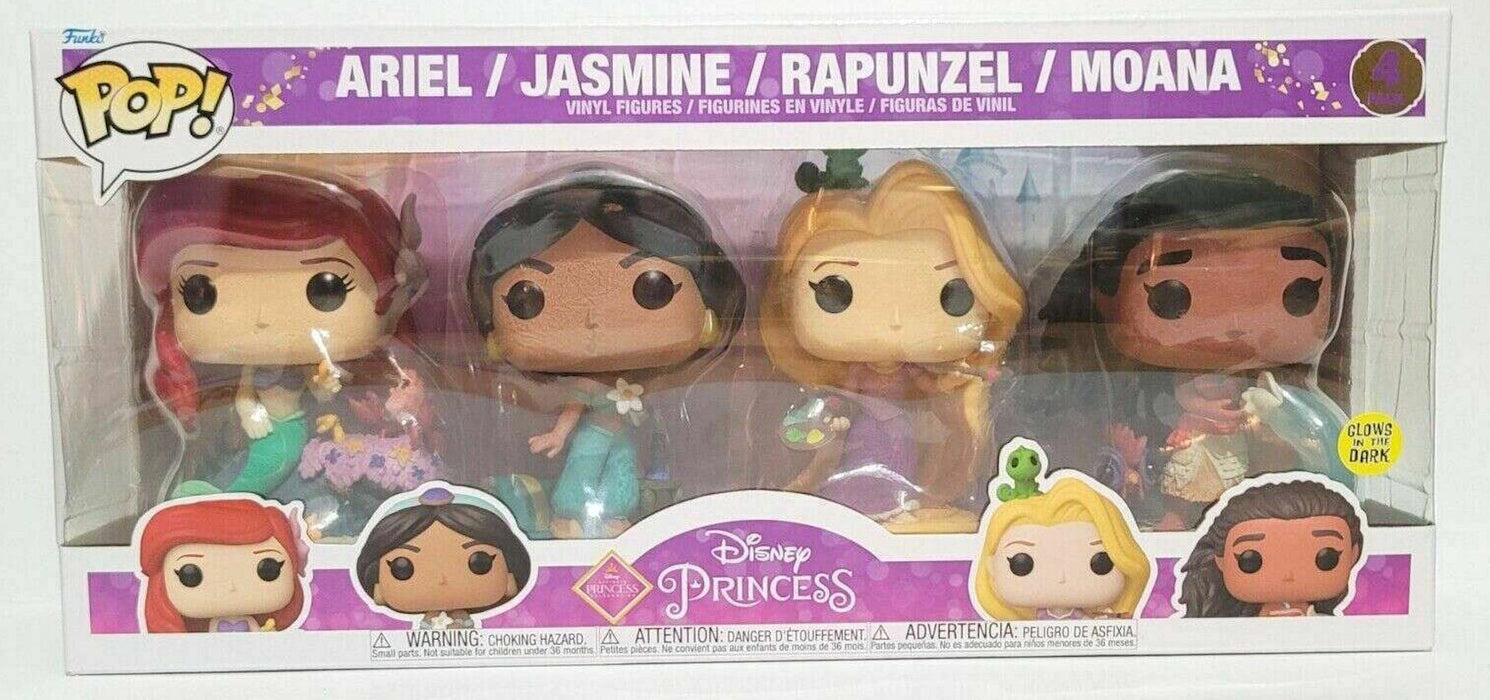 Funko POP! Disney Princess: Ariel/Jasmine/Rapunzel/Moana (GiTD) [4-Pack]