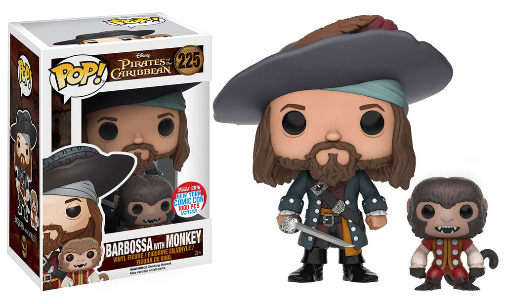 Funko POP! Pirates of The Caribbean - Barbossa With Monkey (2016 NYCC) #225