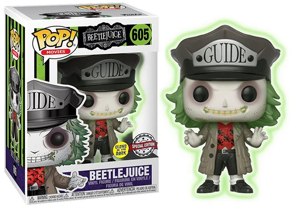 Funko POP! Movies: Beetlejuice - Beetlejuice [Guide Hat] (GiTD)(Special Edition)(Damaged Box) #605