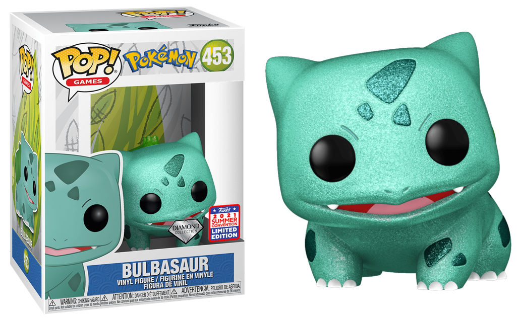 Funko POP! Games: Pokemon - Bulbasaur (Diamond)(2021 Summer Convention)(Damaged Box) #453