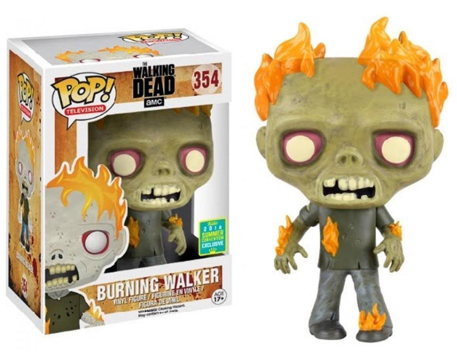 Funko POP! Television: The Walking Dead - Burning Walker (2016 Summer Convention)(Damaged Box) #354