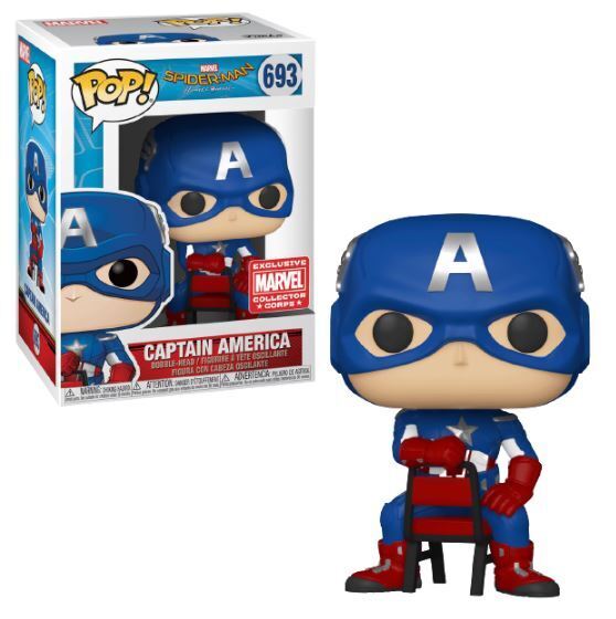 Funko POP! Marvel: Spiderman Homecoming - Captain America (Marvel Collector Corps)(Damaged Box) #693