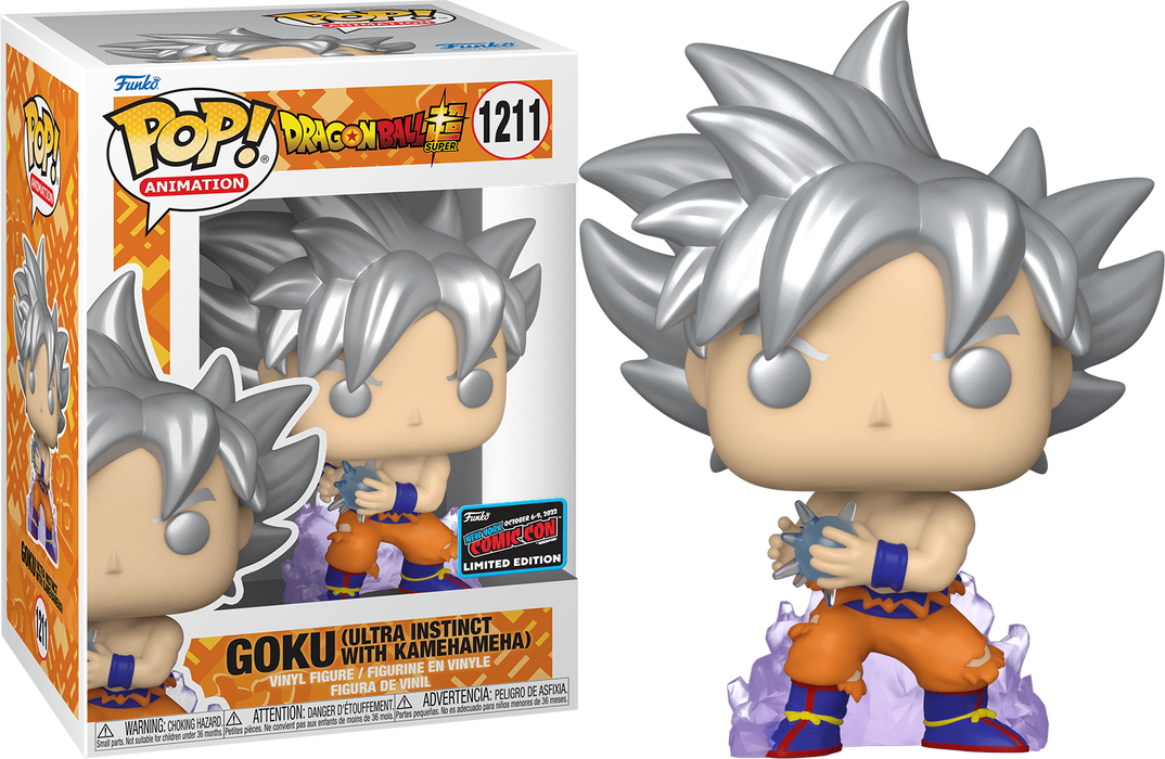 Funko POP! Animation: DragonBall Z - Goku (Ultra Instinct w/ Kamehameha)(2022 NYCC) #1211